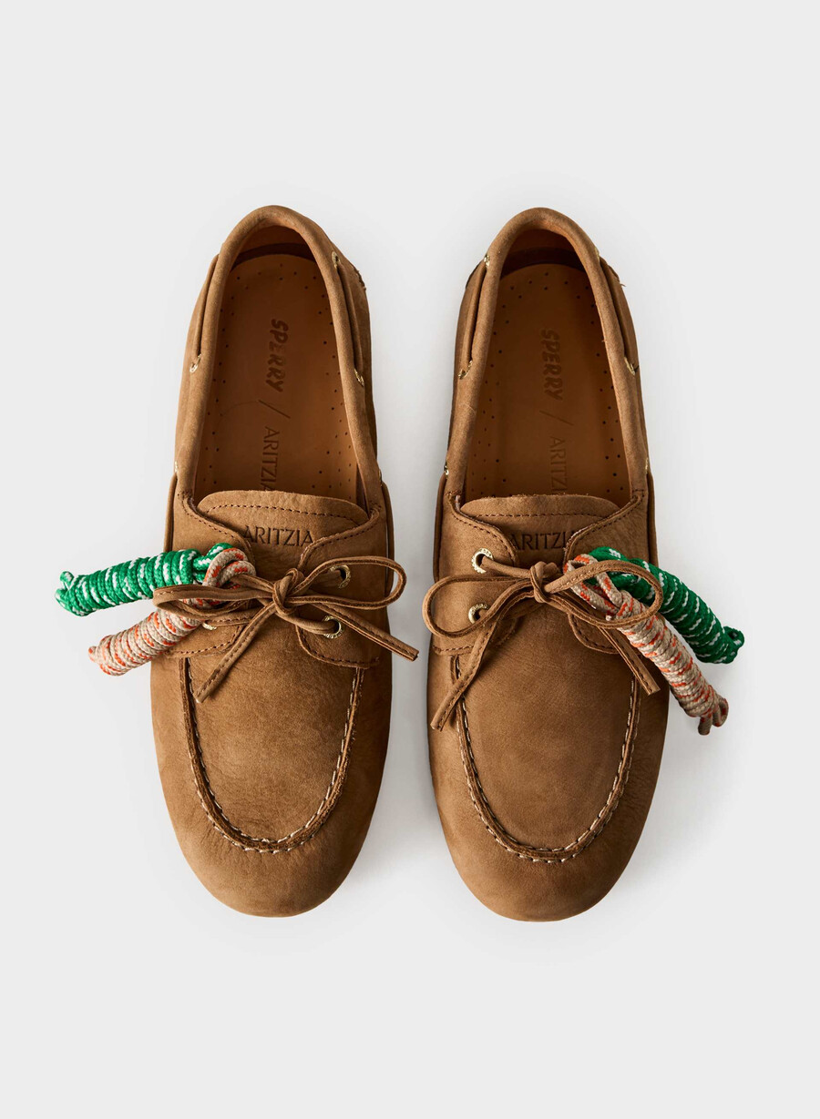 pantofi sport sperry x aritzia slim - piele nubuck galley brown