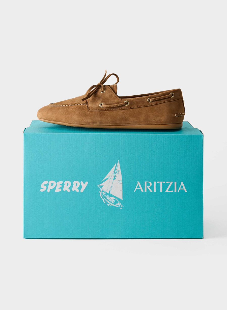 pantofi sport sperry x aritzia slim - piele nubuck galley brown