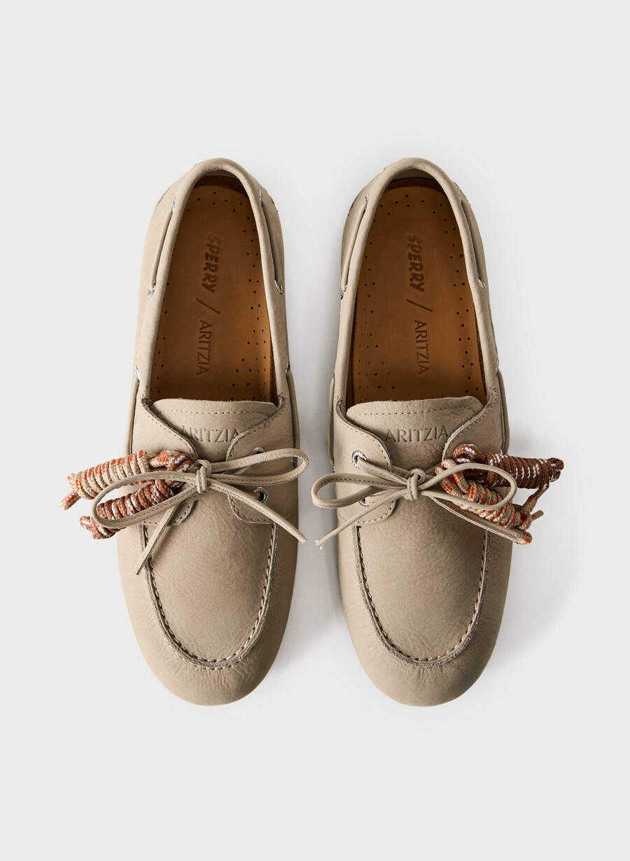 pantofi sport sperry x aritzia slim - piele nubuck mainstay bej