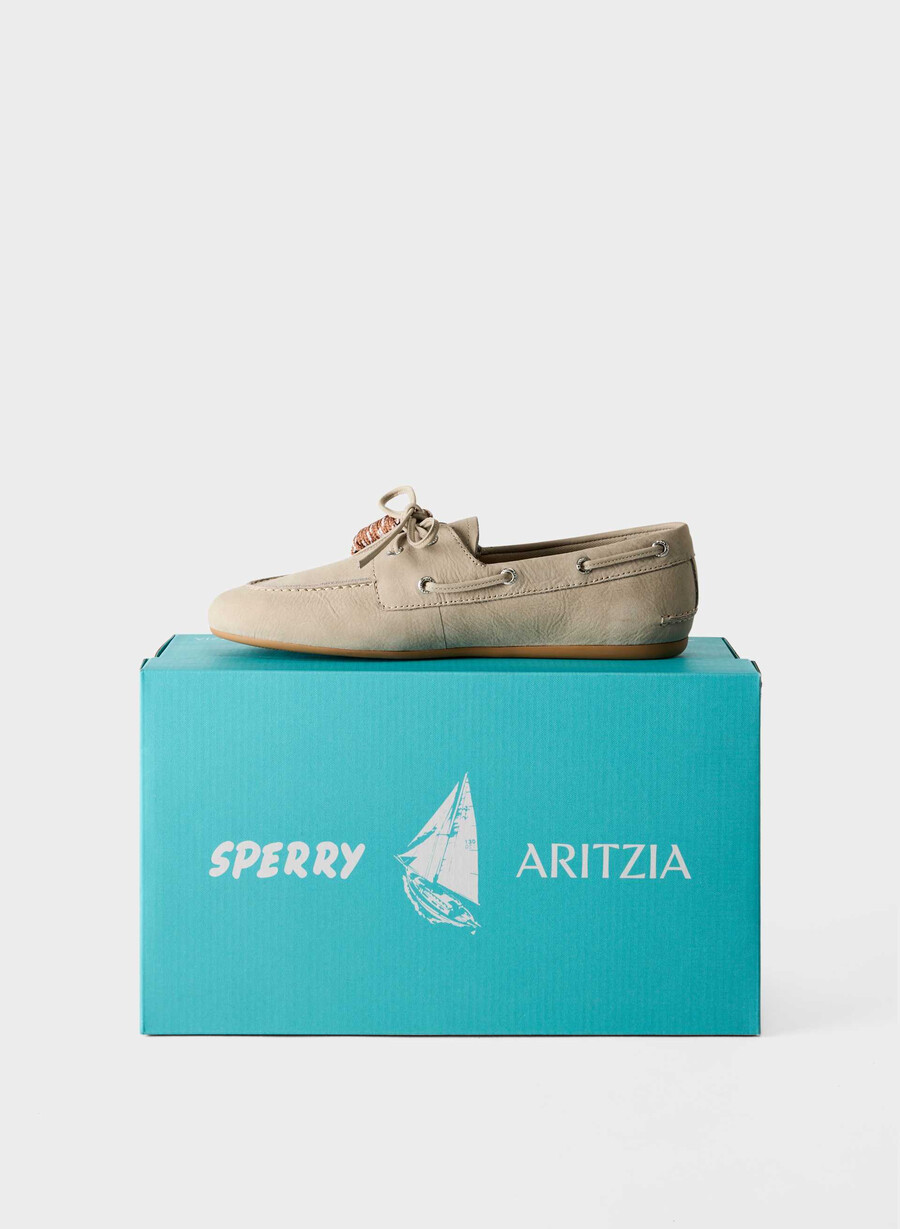 pantofi sport sperry x aritzia slim - piele nubuck mainstay bej