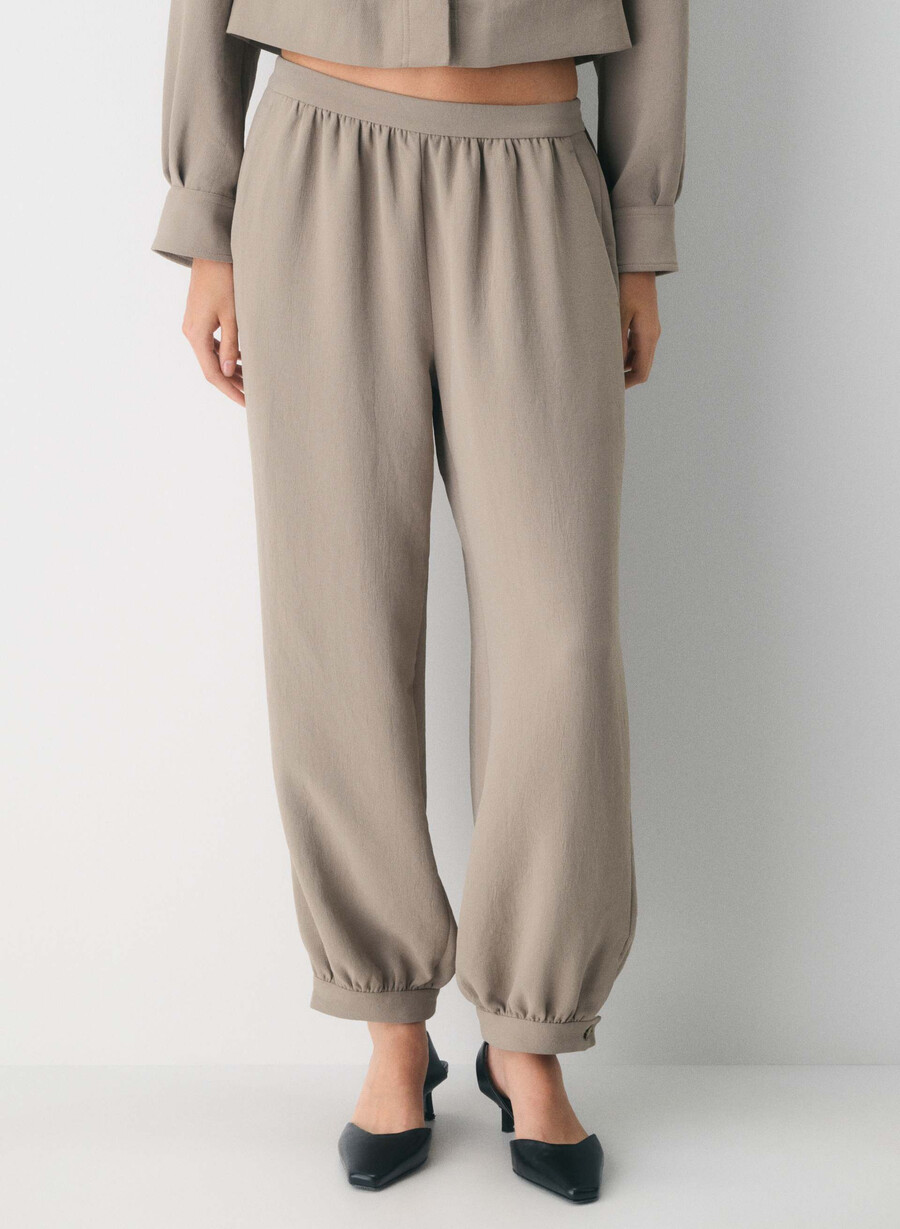 pantaloni de șofran - crepette nomad taupe