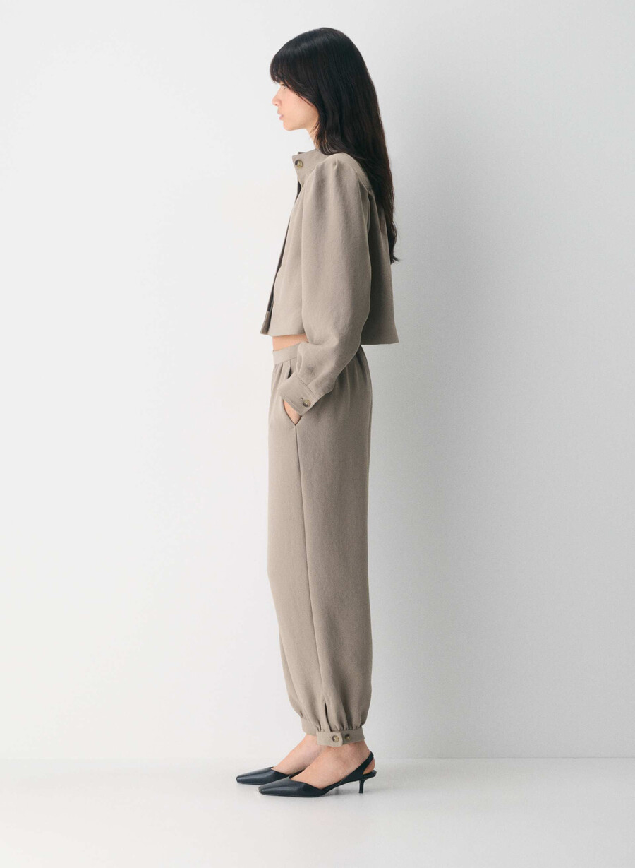 pantaloni de șofran - crepette nomad taupe