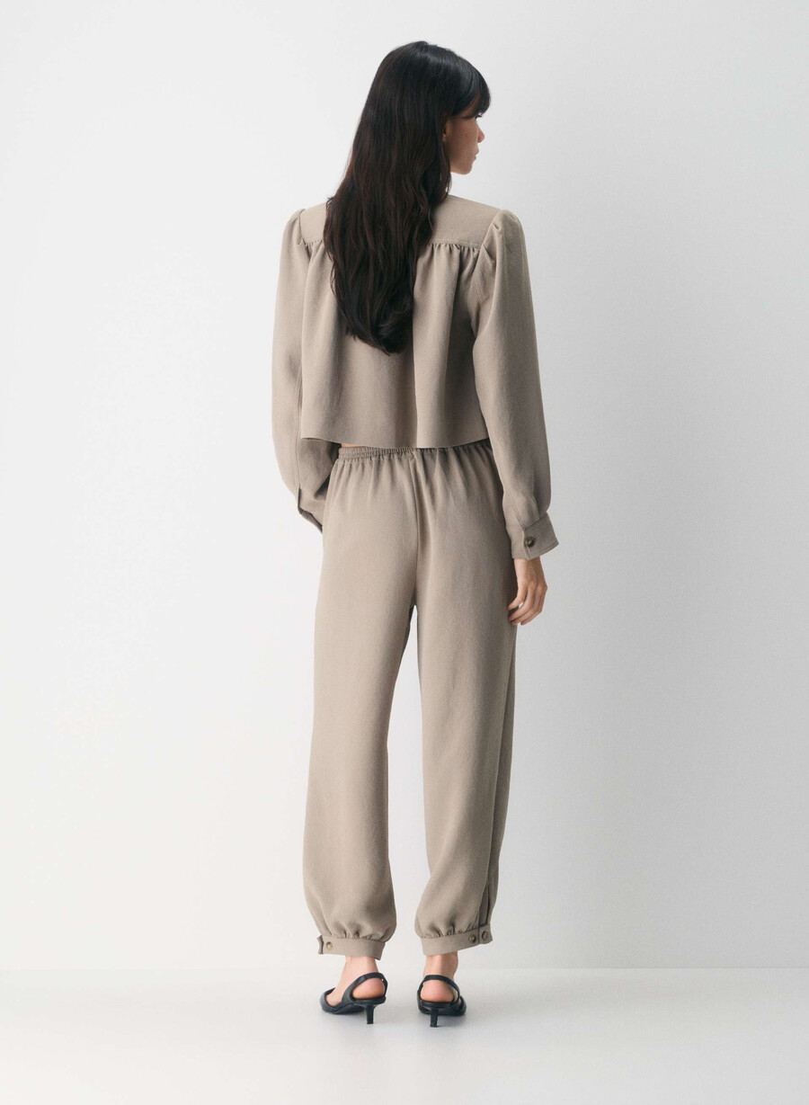 pantaloni de șofran - crepette nomad taupe