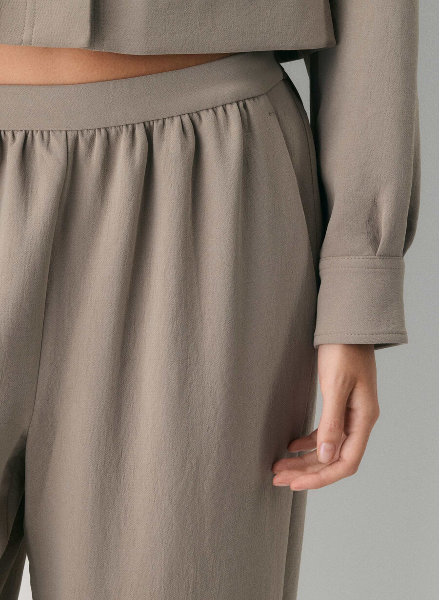 pantaloni de șofran - crepette nomad taupe