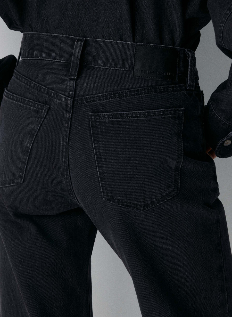 denim forum blugi farrah cu talie mică și lată tuș de ochi negru
