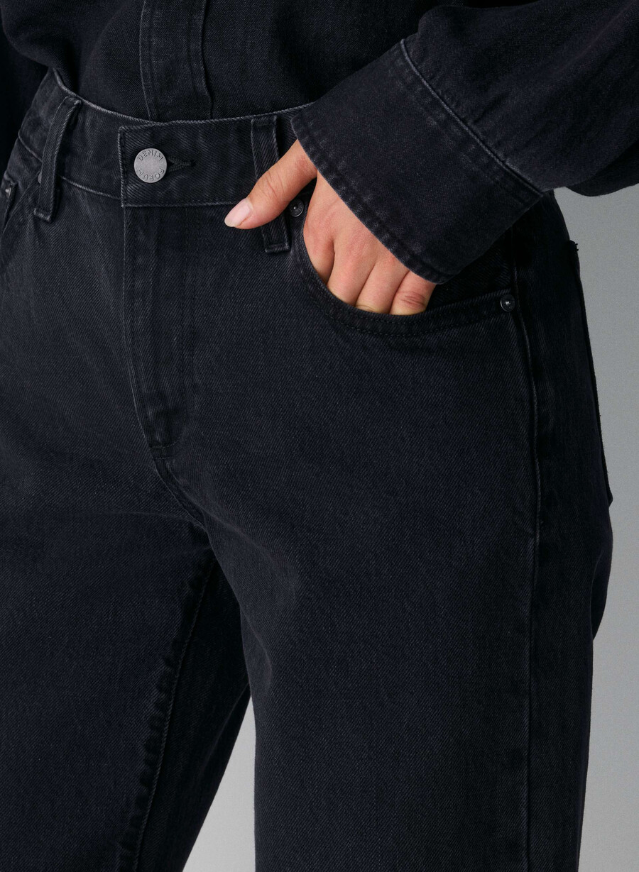 denim forum blugi farrah cu talie mică și lată tuș de ochi negru