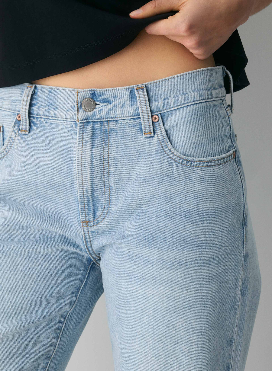 blugi denim forum farrah cu talie mică și talie largă 15 ani culoare albastru-aprins
