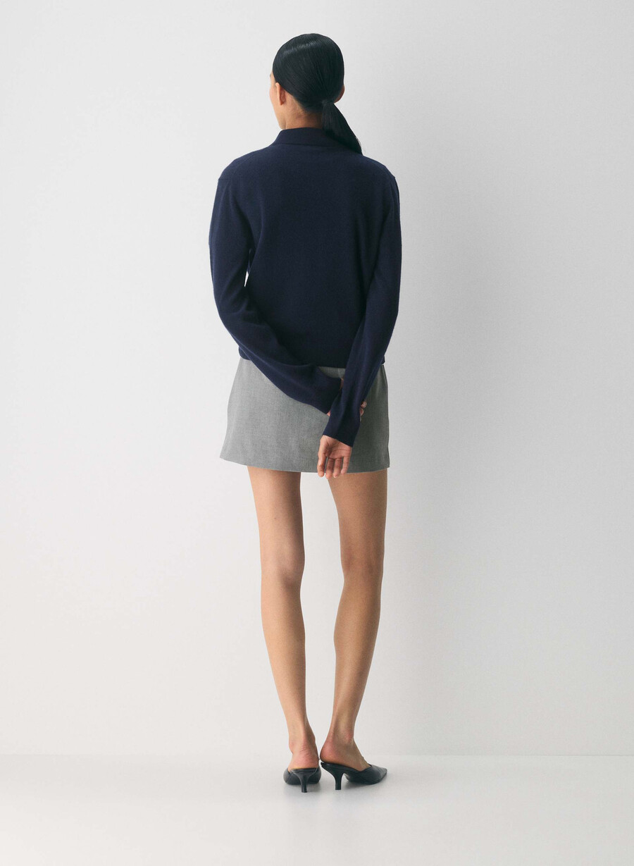 tricou polo cu mânecă lungă bare cashmere provenance admiral