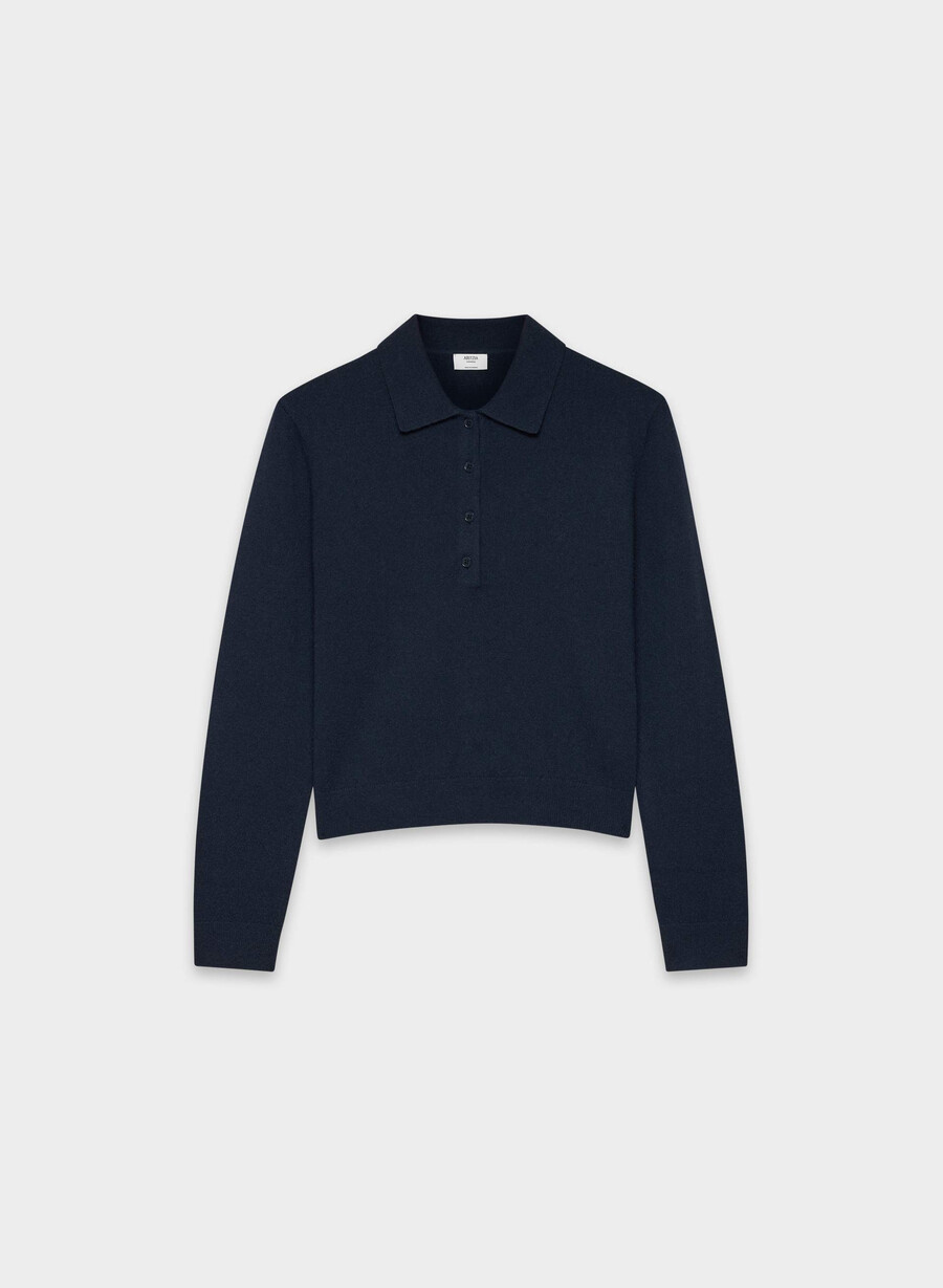 tricou polo cu mânecă lungă bare cashmere provenance admiral