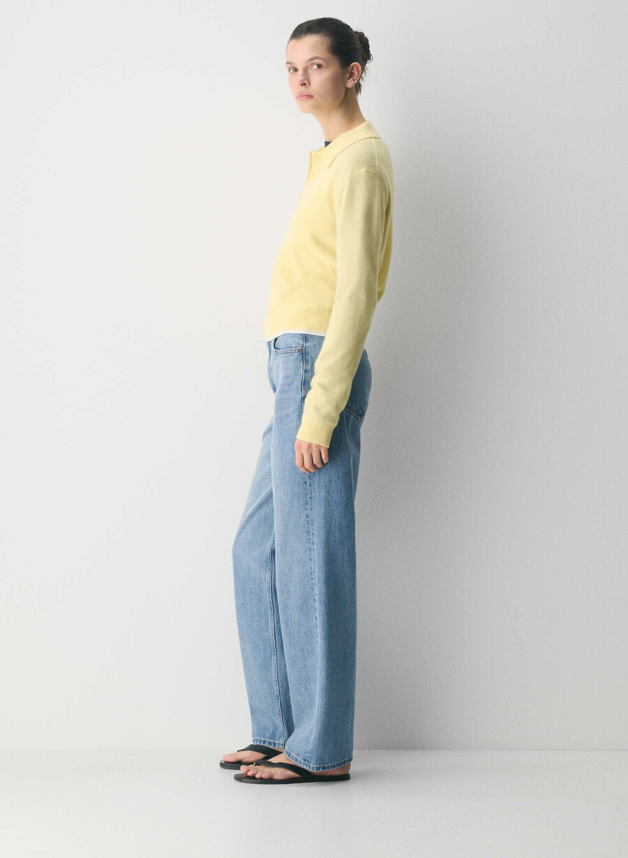 tricou polo cu mânecă lungă bare cashmere provenance lemonade