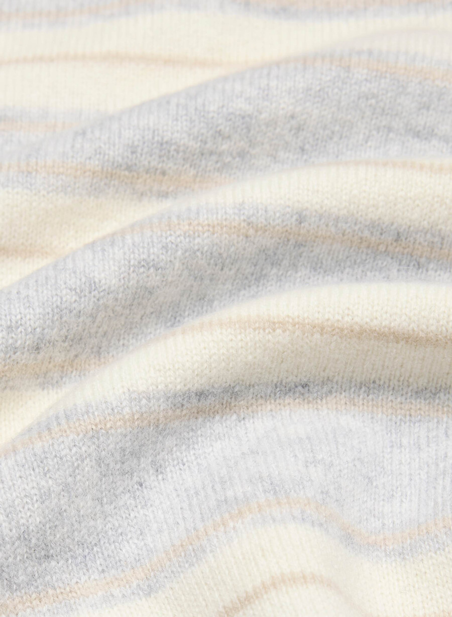 tricou polo cu mânecă lungă bare cashmere provenance h crom birc deschis