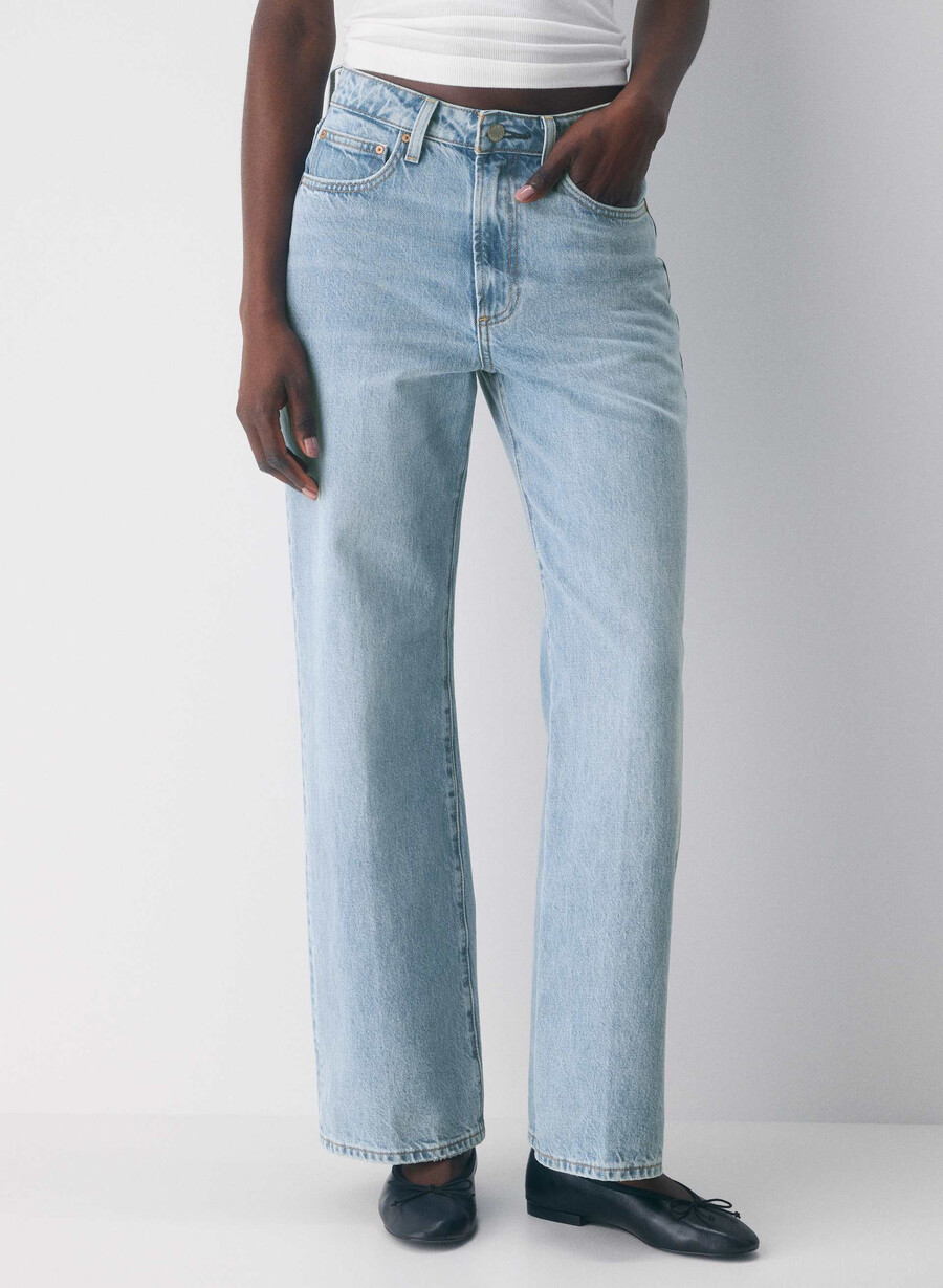 blugi largi cu talie înaltă the farrah curve-fit denim forum 7 ani bleu taboo