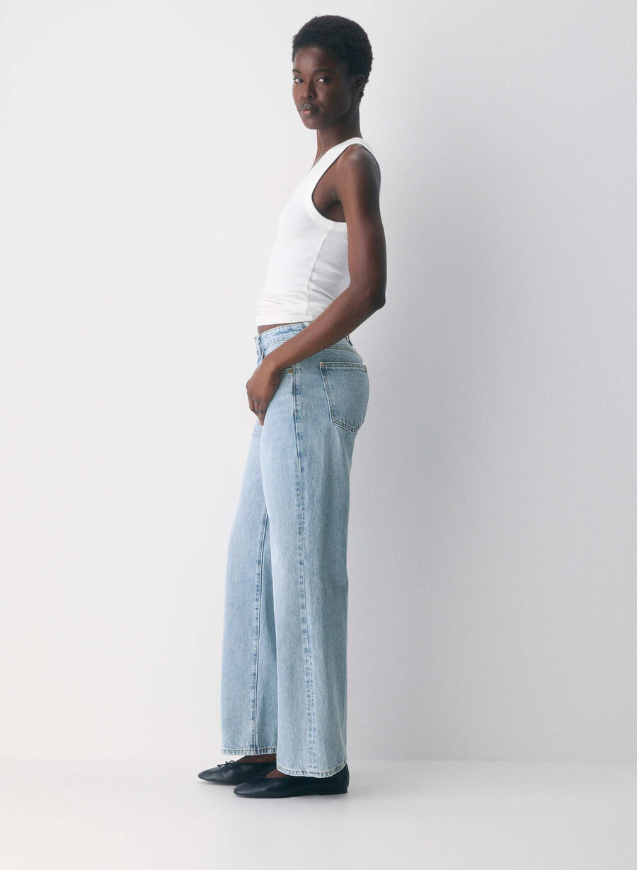blugi largi cu talie înaltă the farrah curve-fit denim forum 7 ani bleu taboo
