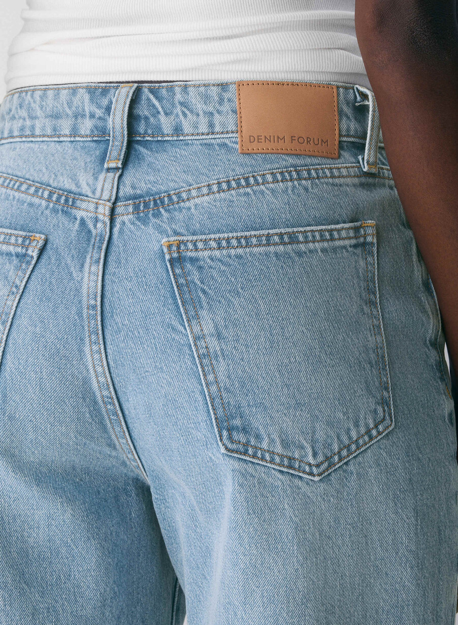 blugi largi cu talie înaltă the farrah curve-fit denim forum 7 ani bleu taboo