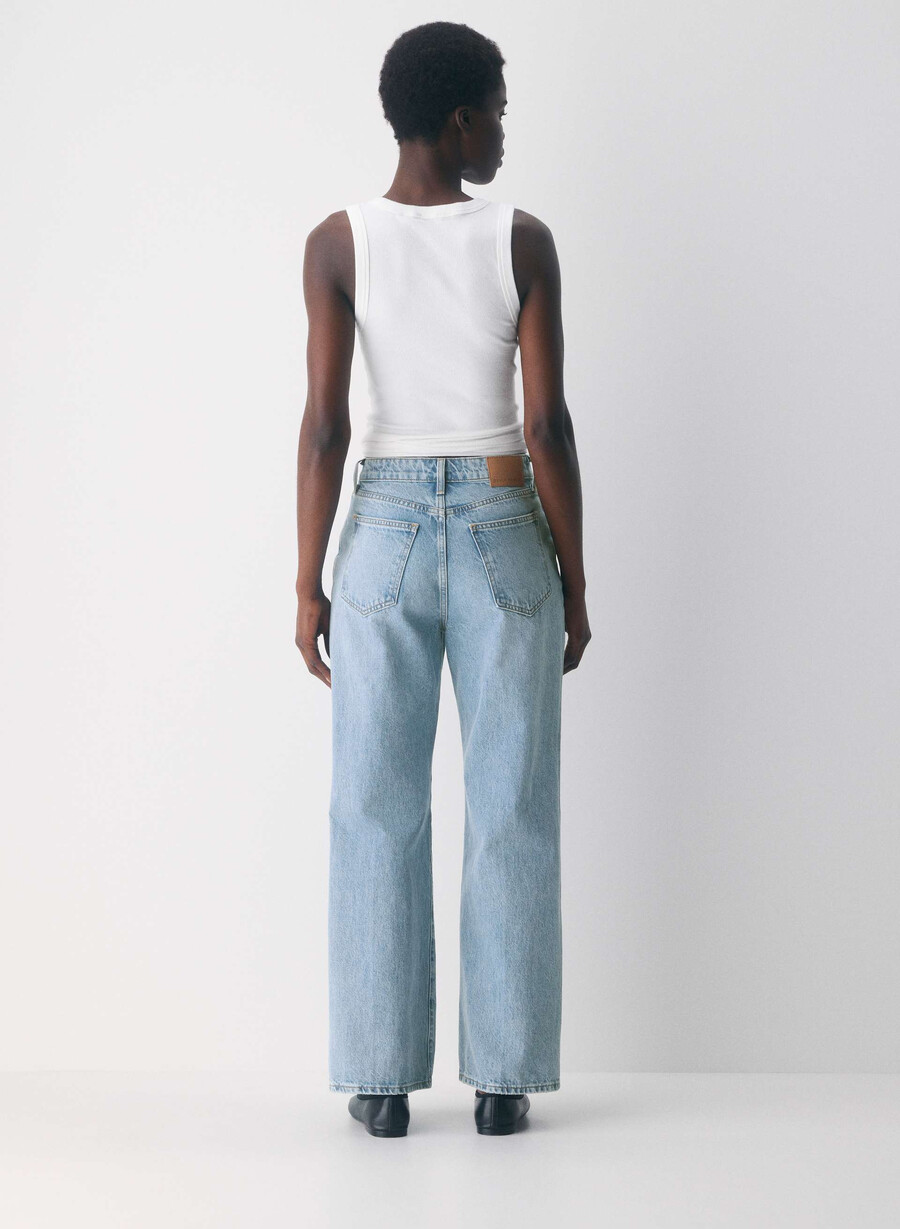 blugi largi cu talie înaltă the farrah curve-fit denim forum 7 ani bleu taboo