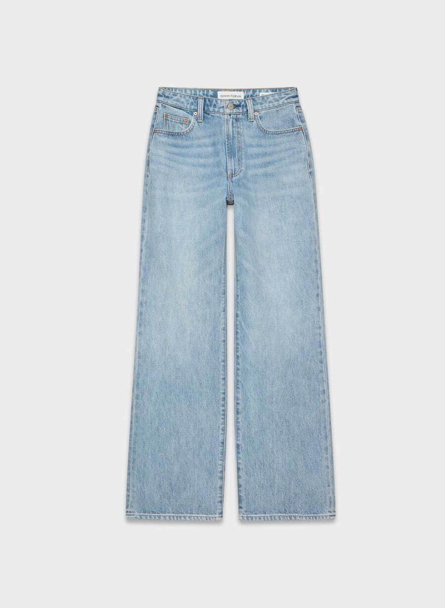 blugi largi cu talie înaltă the farrah curve-fit denim forum 7 ani bleu taboo