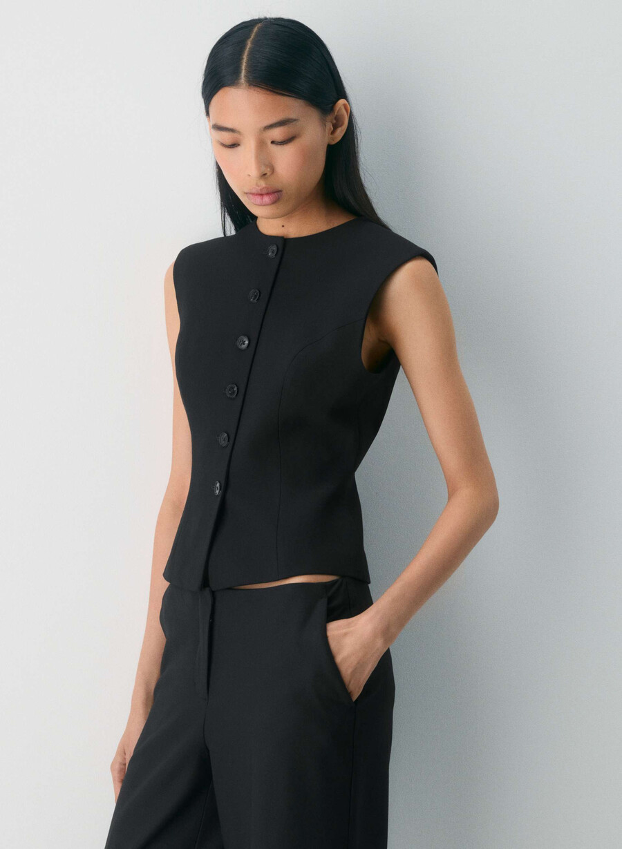 vestă duet - twill negru