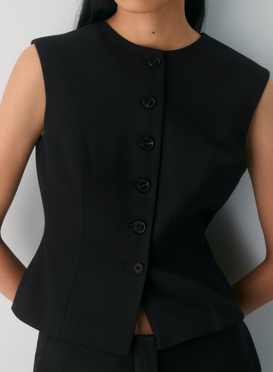 vestă duet - twill negru