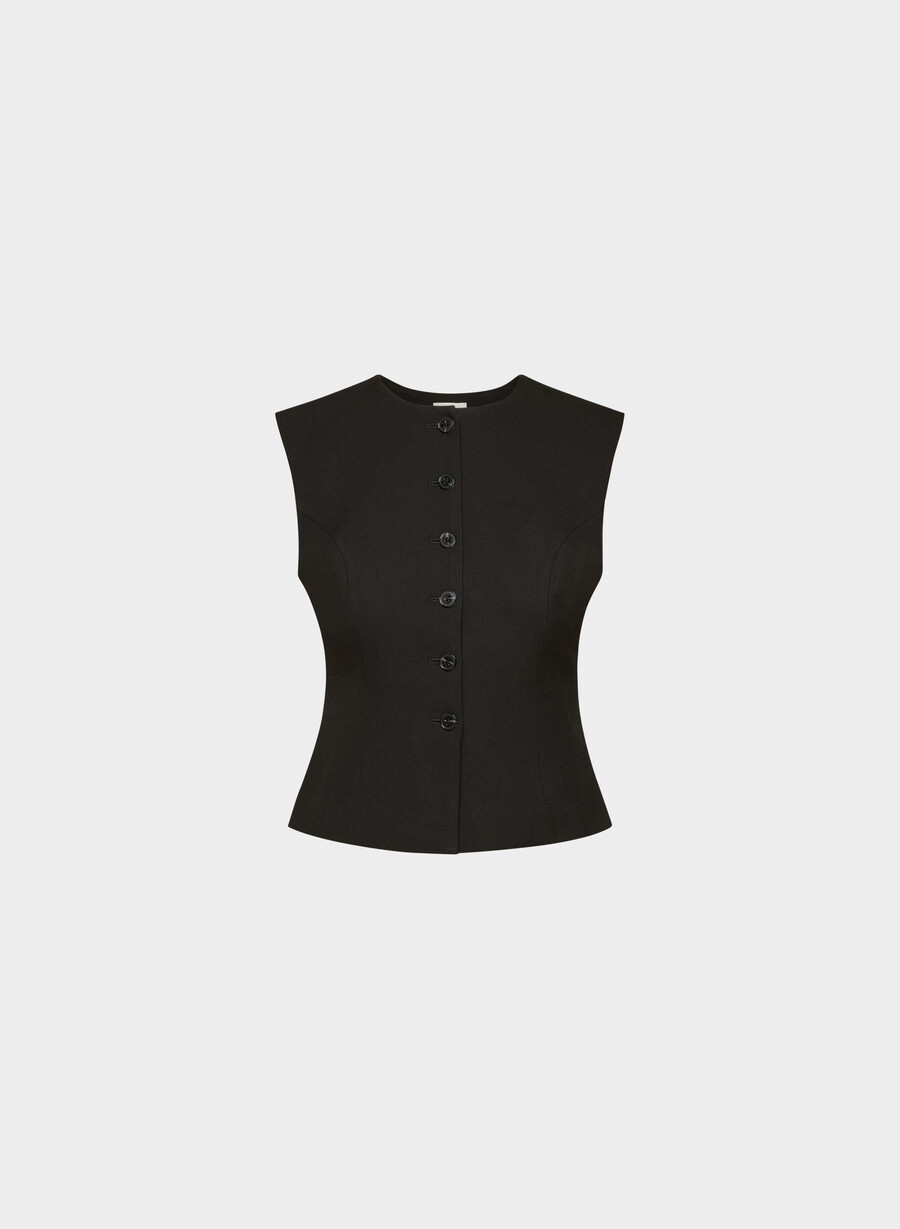vestă duet - twill negru
