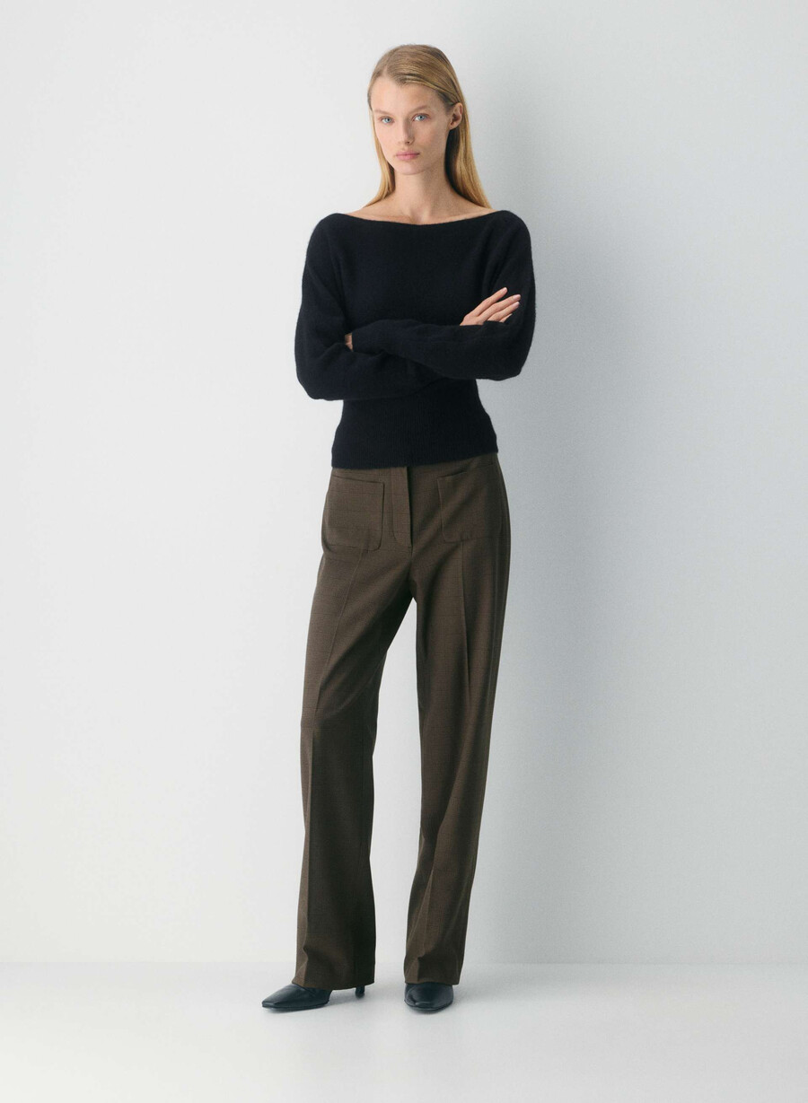 pantaloni de croitorie - twill merle chk cl tph chr