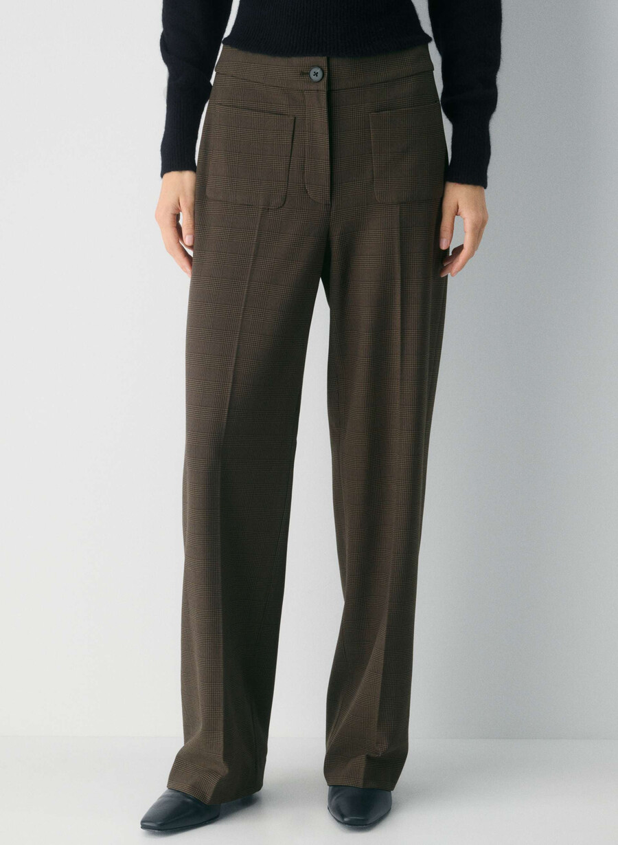 pantaloni de croitorie - twill merle chk cl tph chr