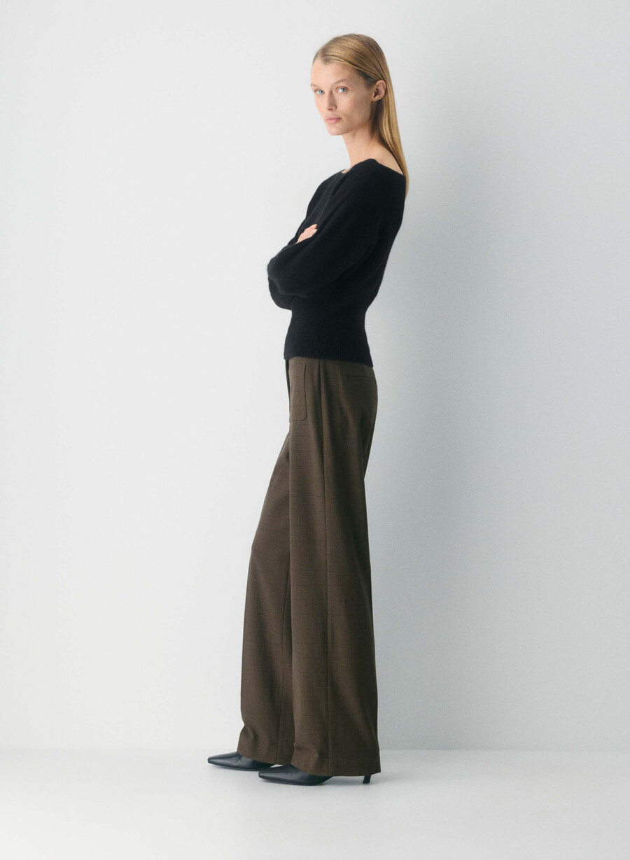 pantaloni de croitorie - twill merle chk cl tph chr