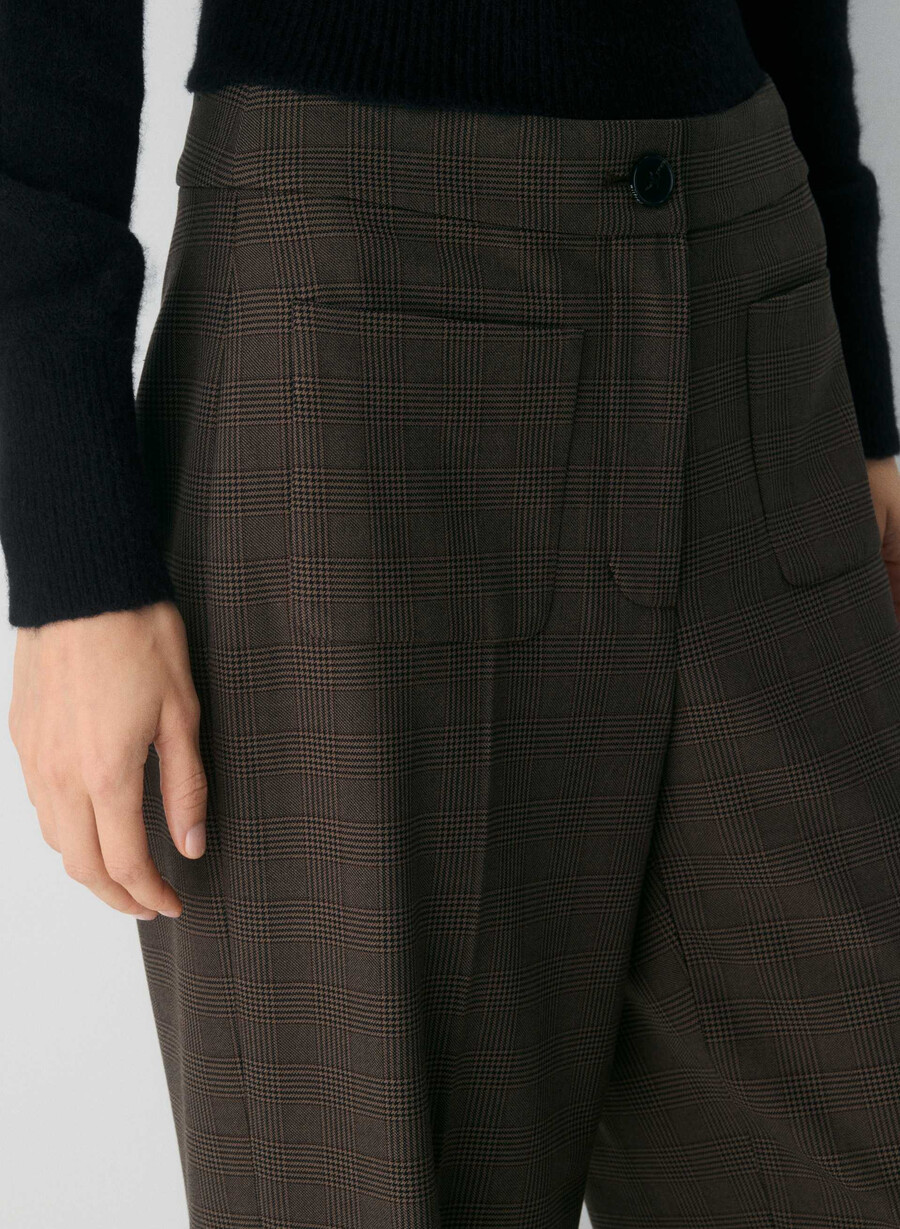 pantaloni de croitorie - twill merle chk cl tph chr