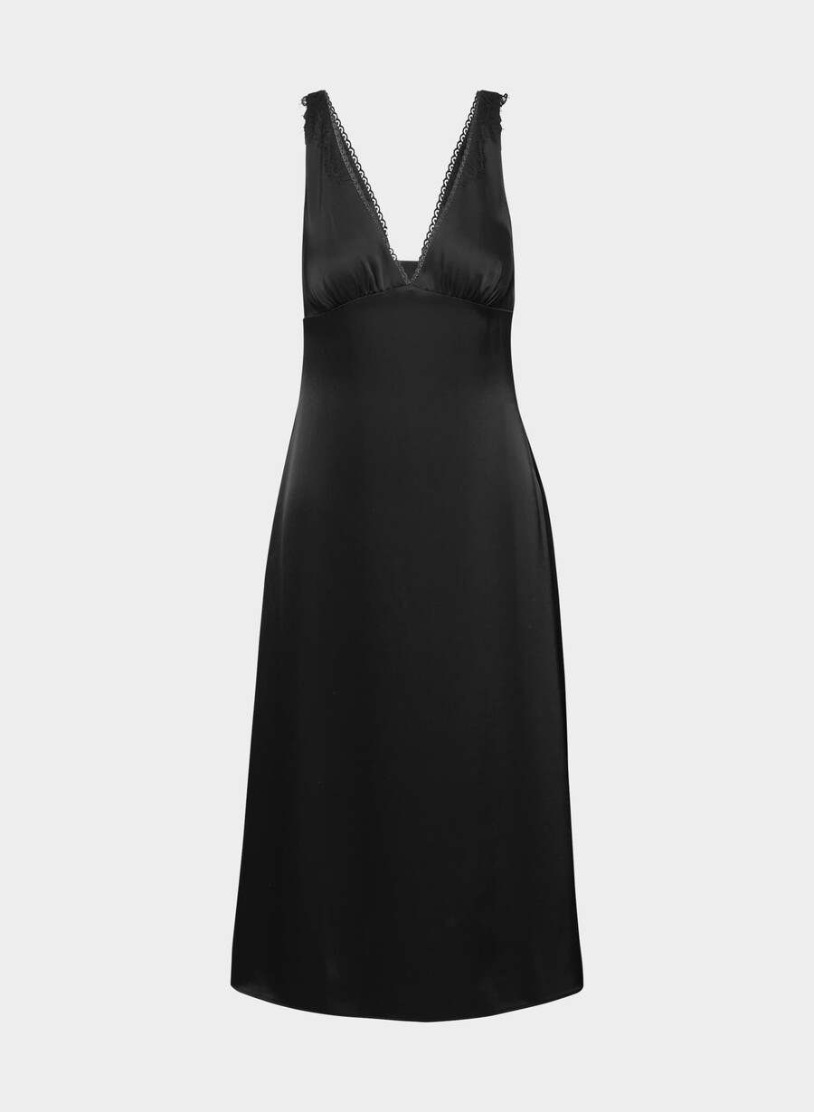 rochie pavilion din satin negru