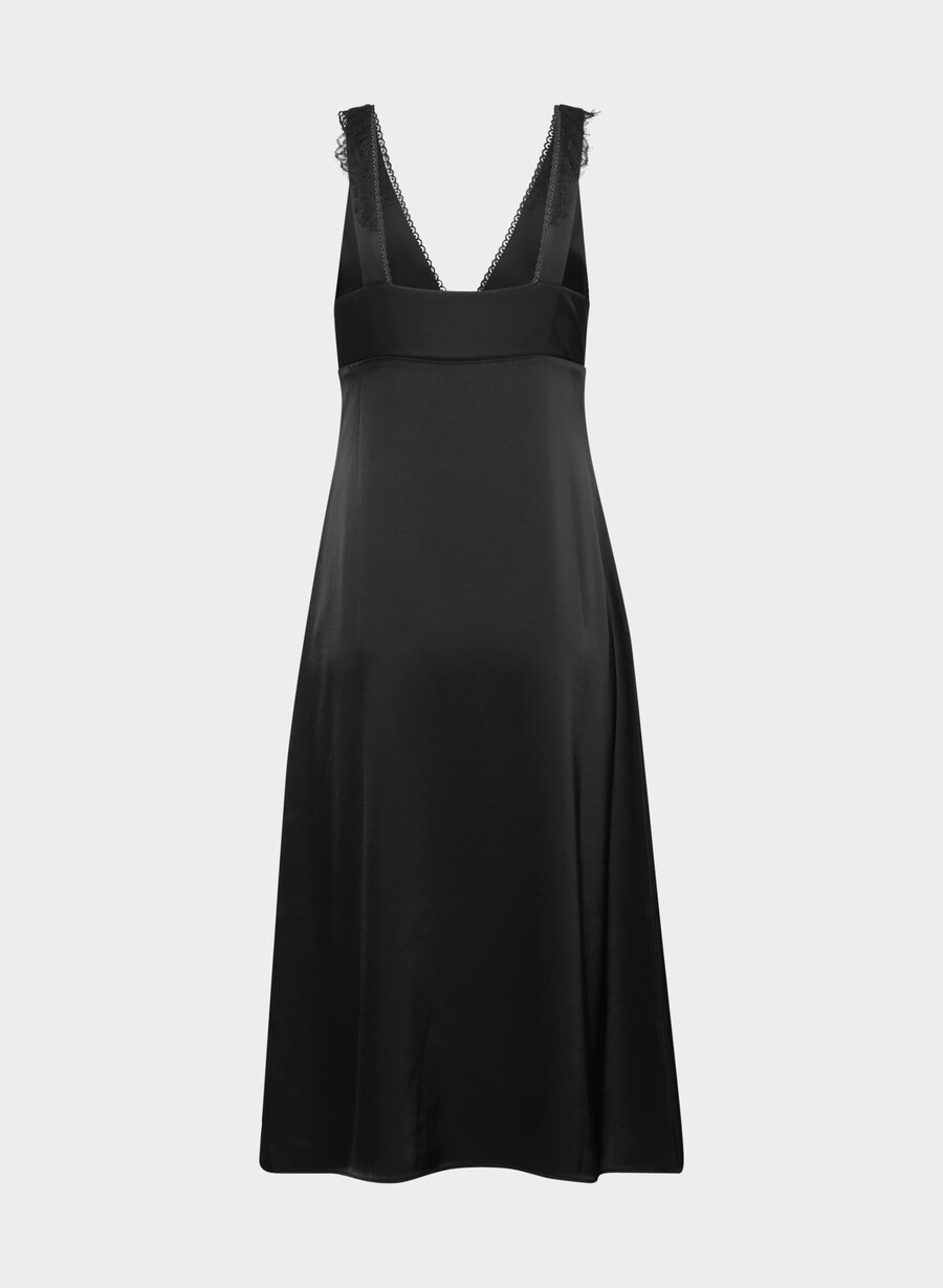 rochie pavilion din satin negru