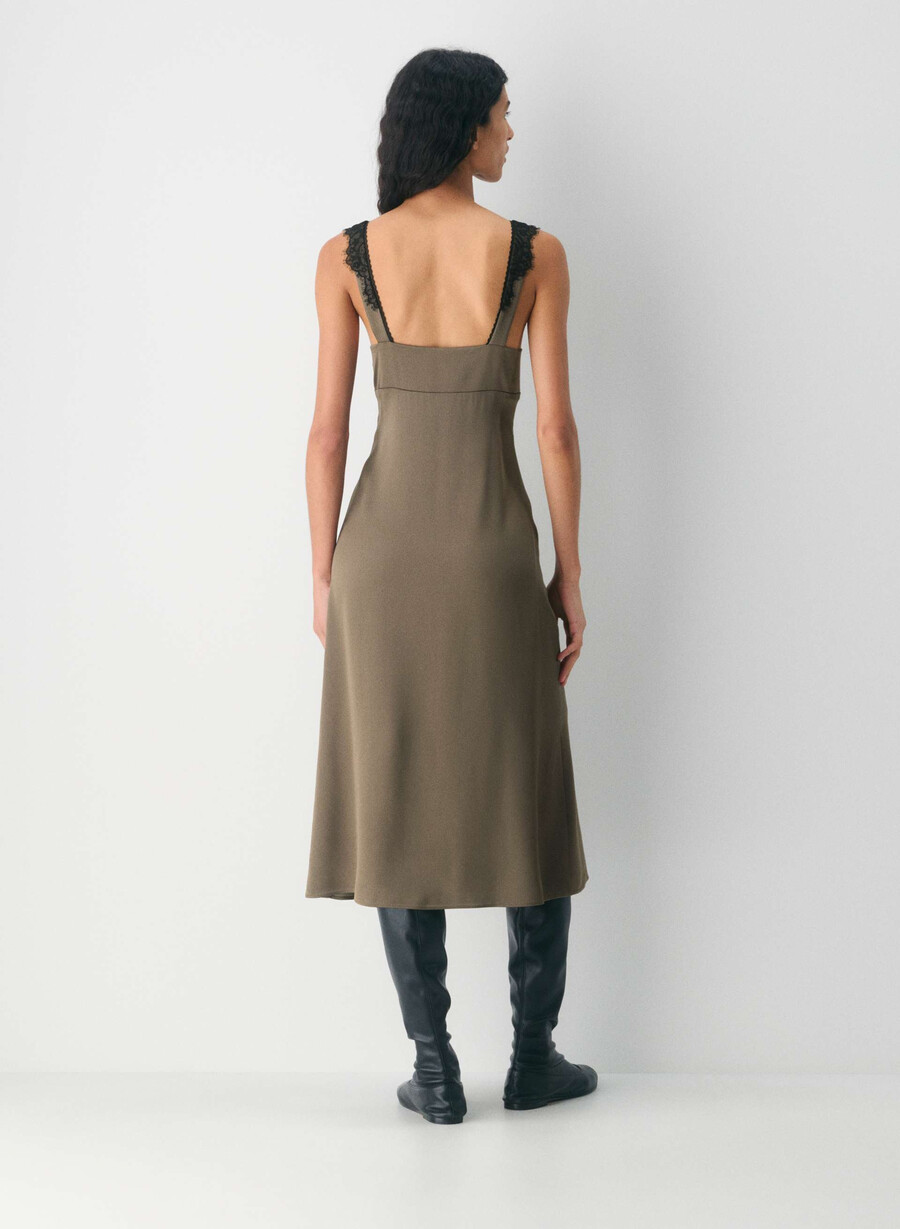 rochie pavilion satin cola taupe