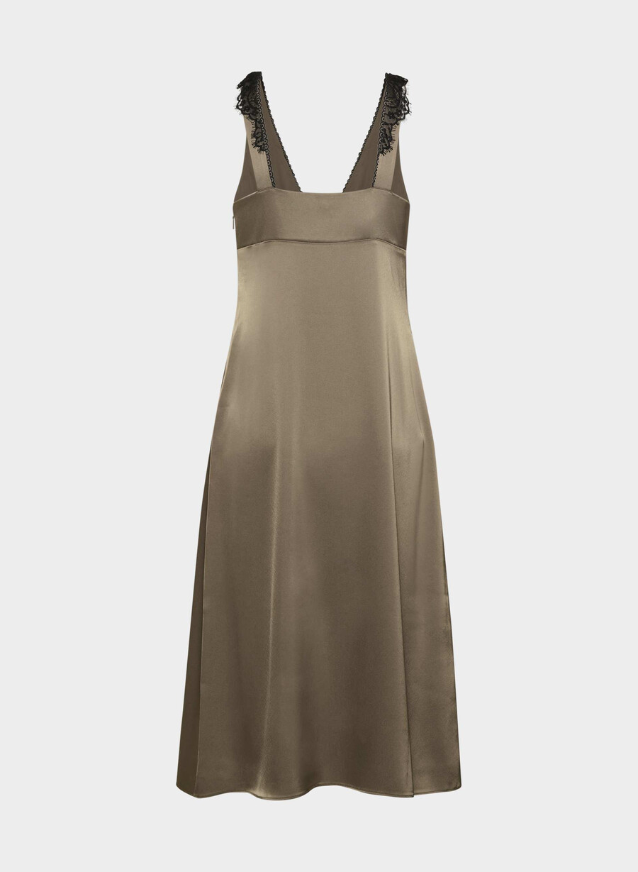 rochie pavilion satin cola taupe