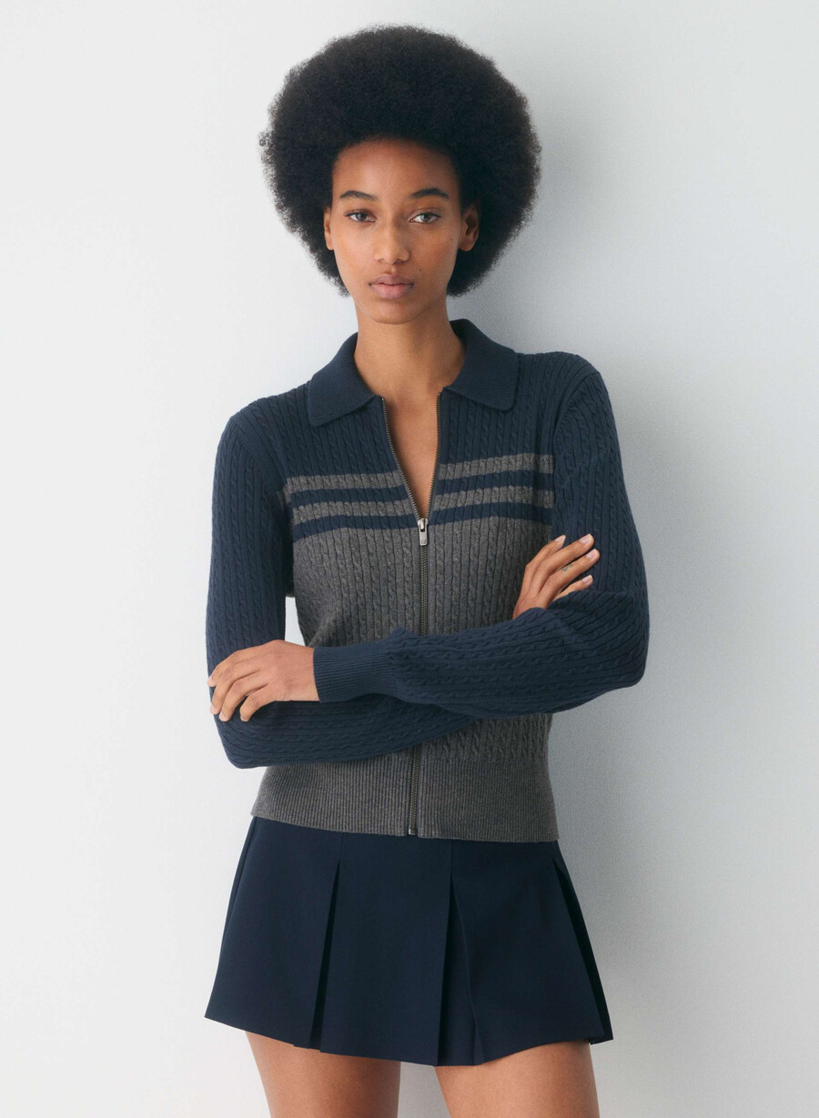 bluză cu fermoar cotton charm meadow lt birch admiral