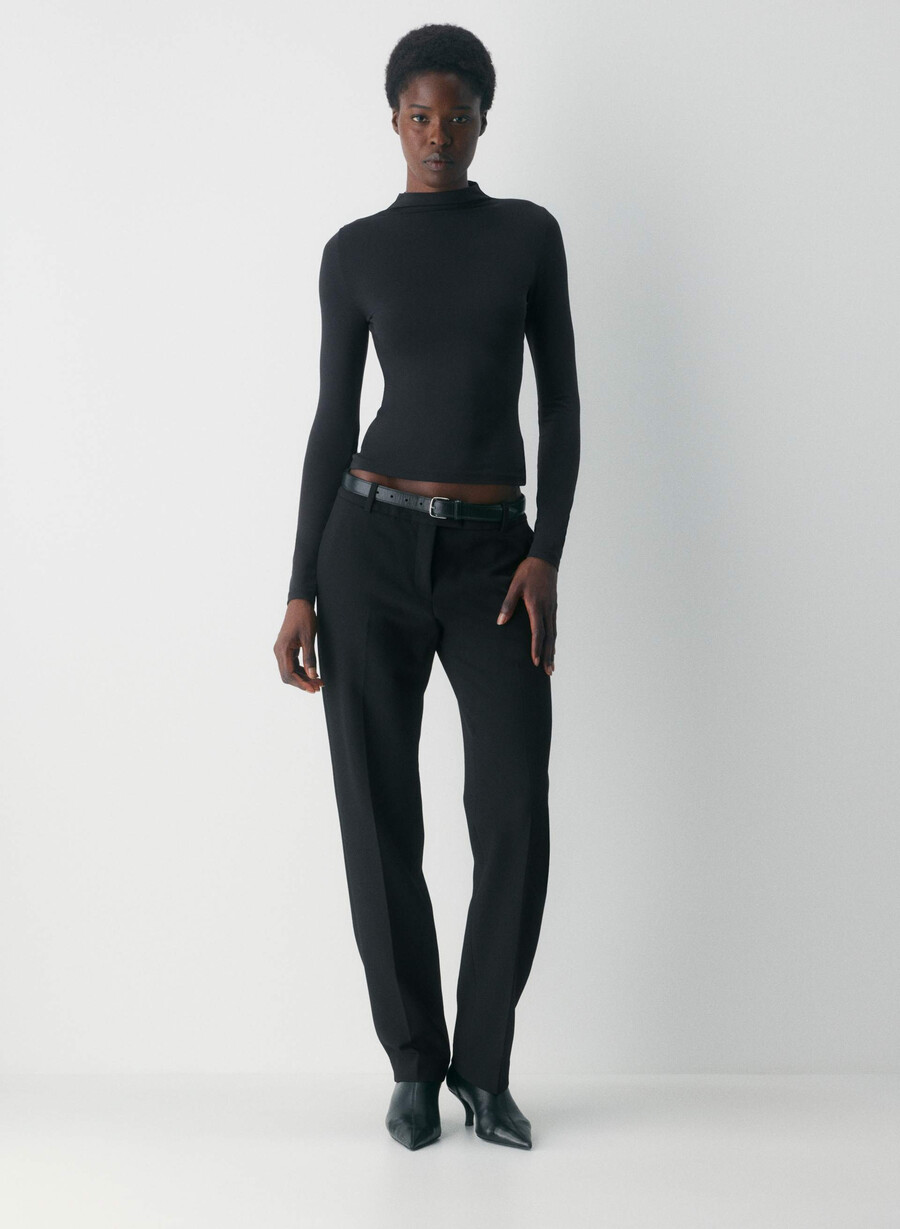 bluză original contour lyric mockneck negru
