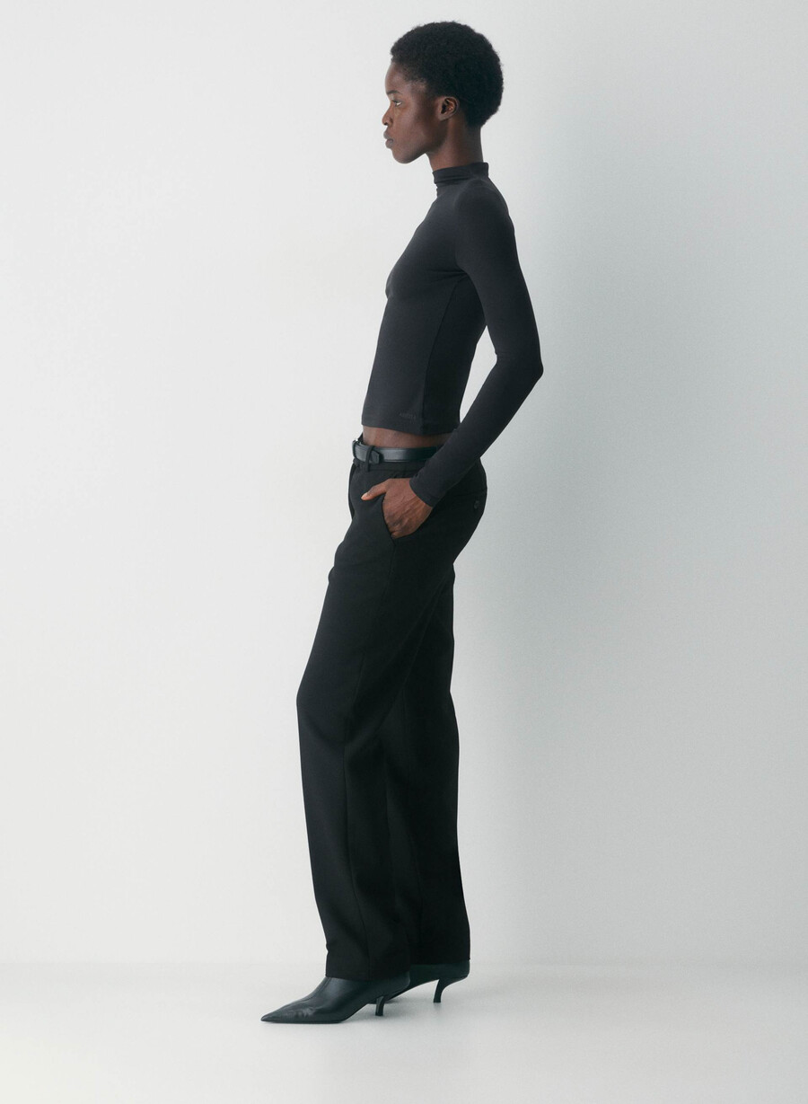 bluză original contour lyric mockneck negru