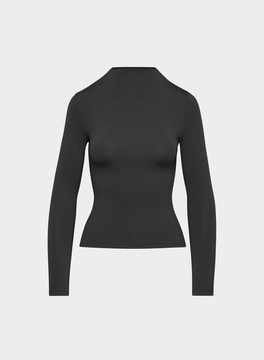bluză original contour lyric mockneck negru
