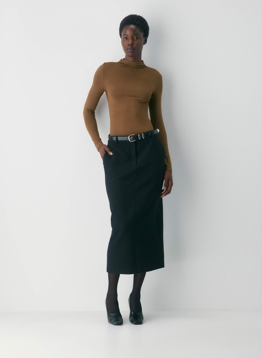 tricou original contour lyric mockneck chocolatier maro