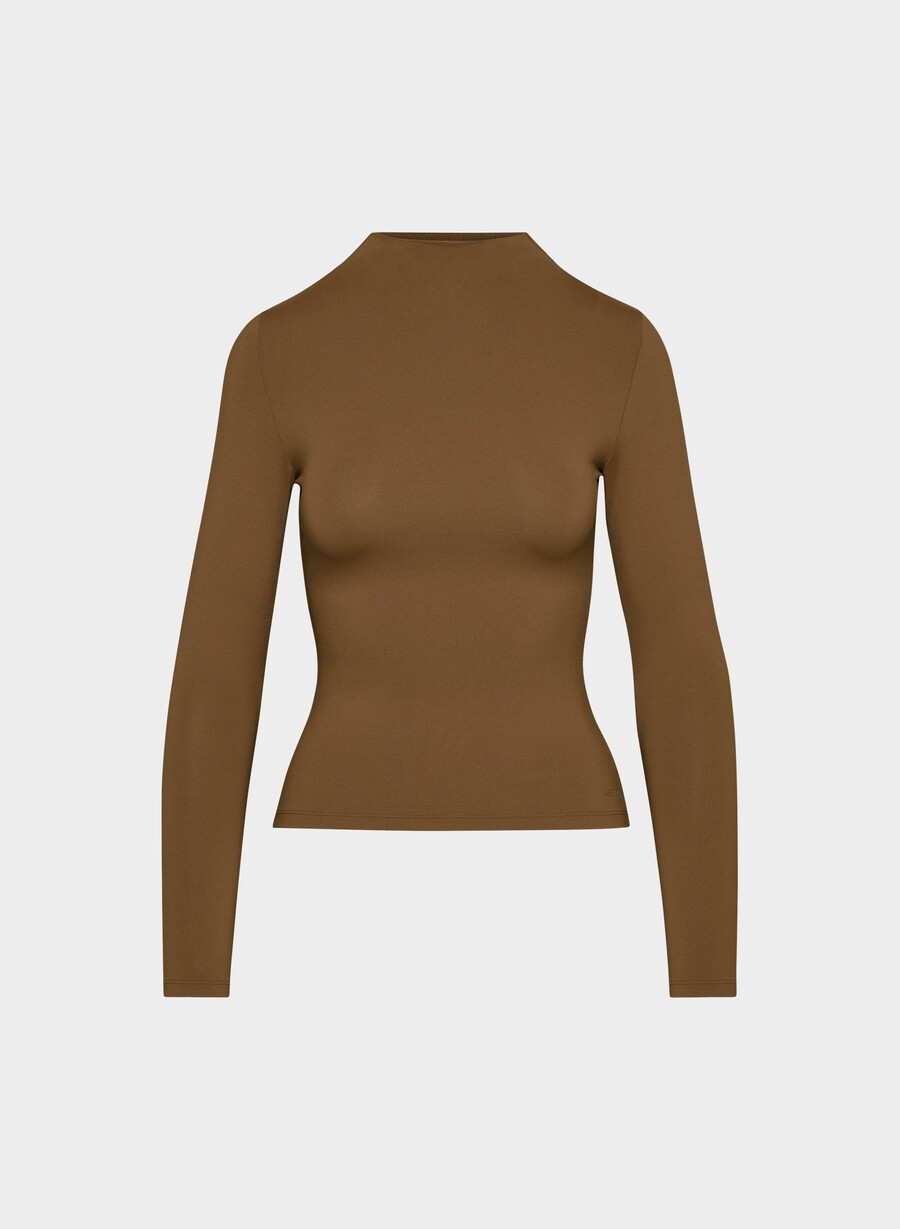 tricou original contour lyric mockneck chocolatier maro