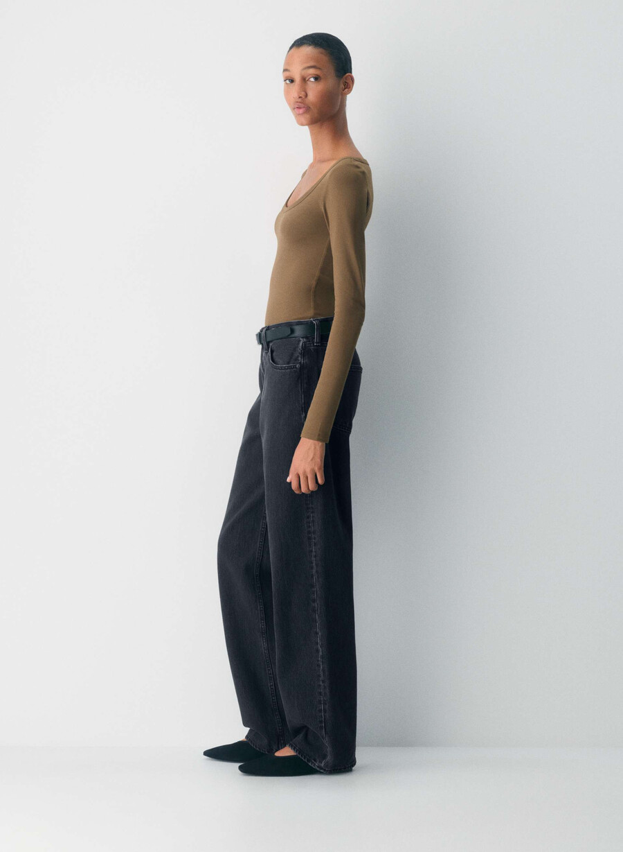 tricou cu mânecă lungă original contour archer cello maro