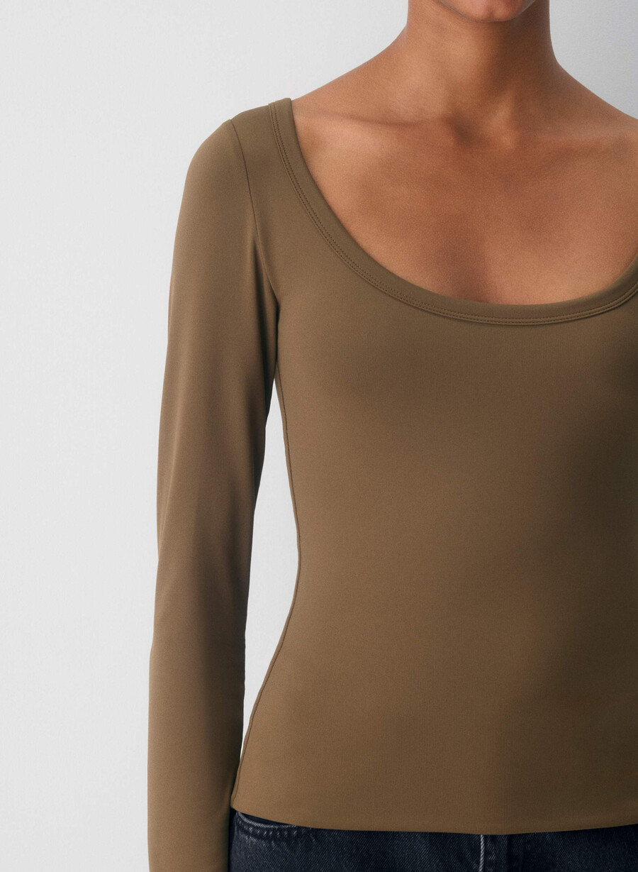 tricou cu mânecă lungă original contour archer cello maro