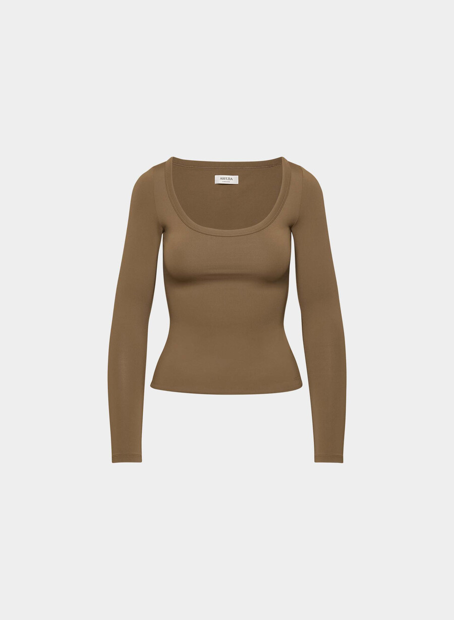 tricou cu mânecă lungă original contour archer cello maro