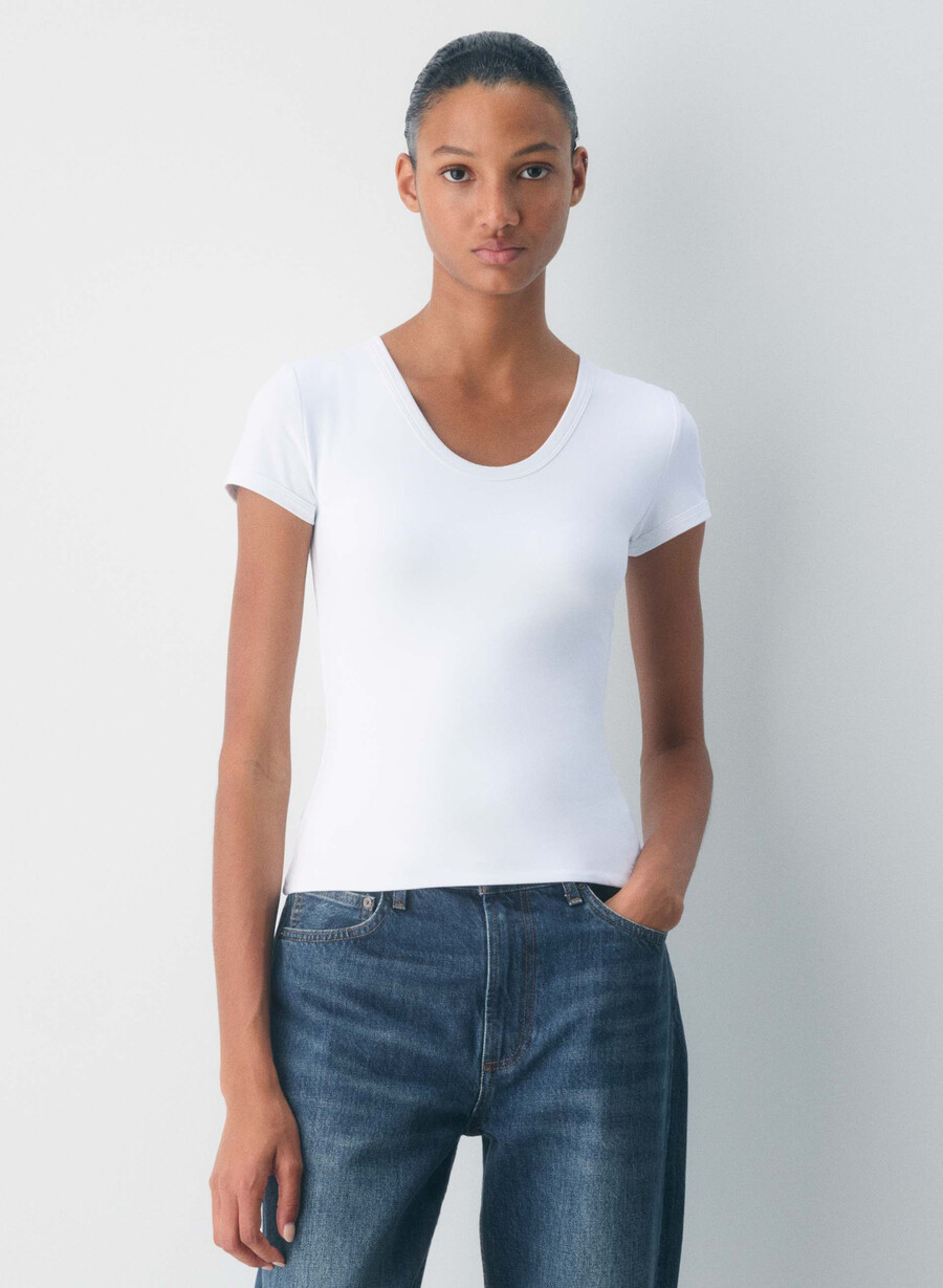 tricou original contour sophomore alb brillant
