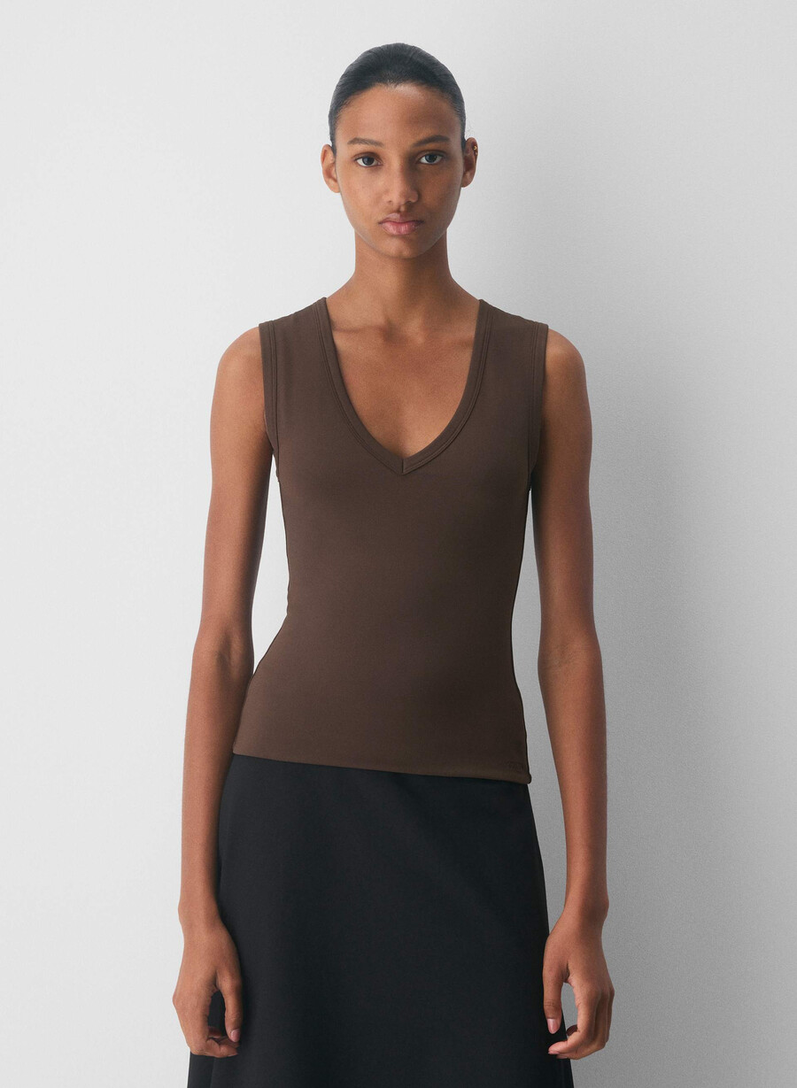 bluză originală contour shoreline maro intens cu imprimeu rich mocha brown