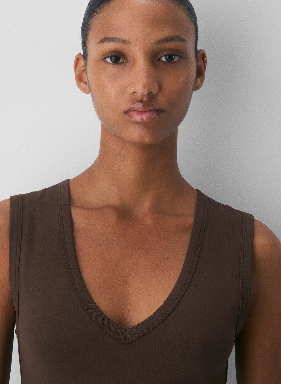 bluză originală contour shoreline maro intens cu imprimeu rich mocha brown