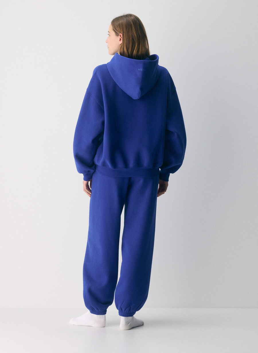 hanorac confortabil din fleece mega ablaze blue