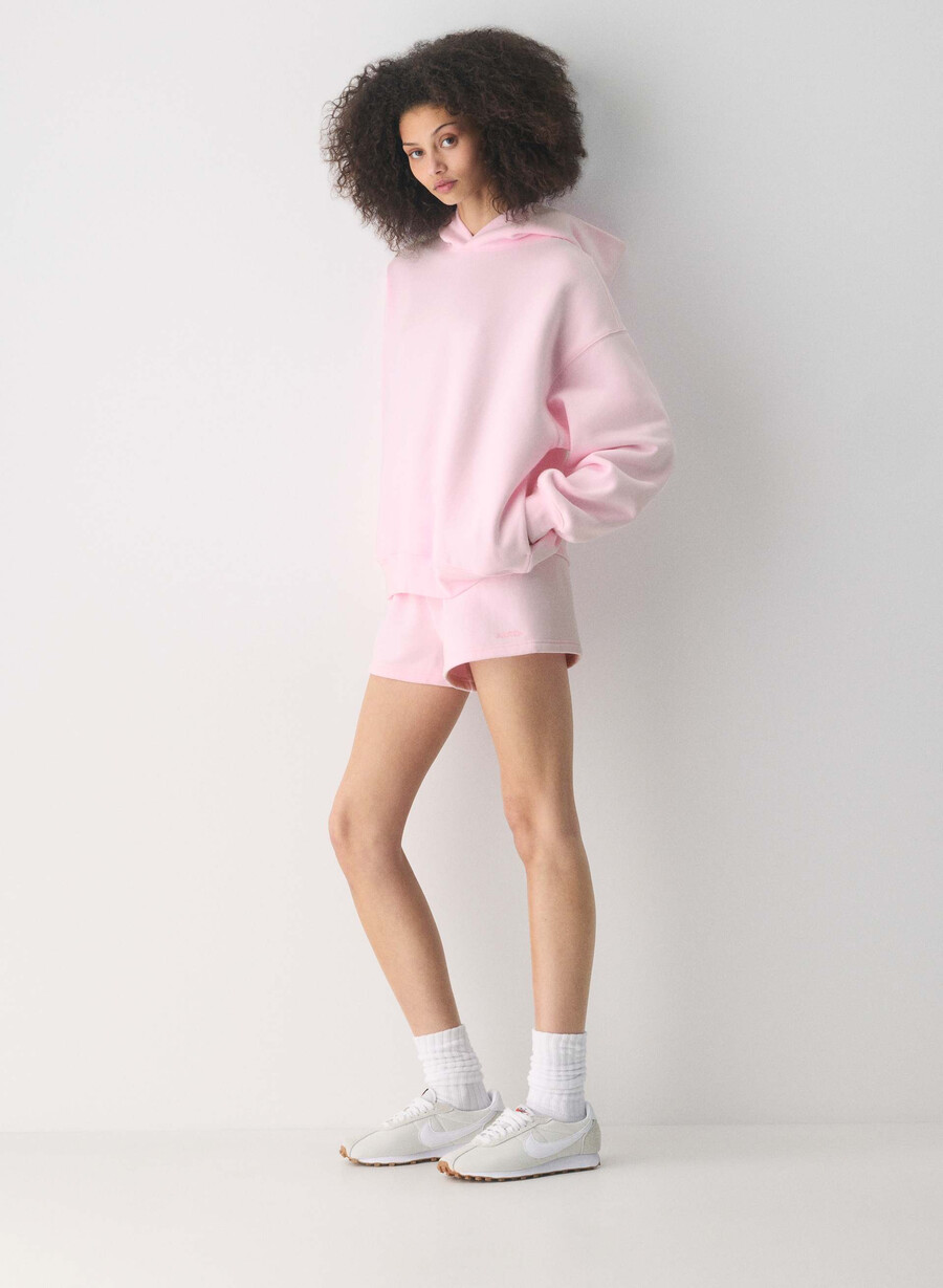 hanorac confortabil din fleece mega villa pink