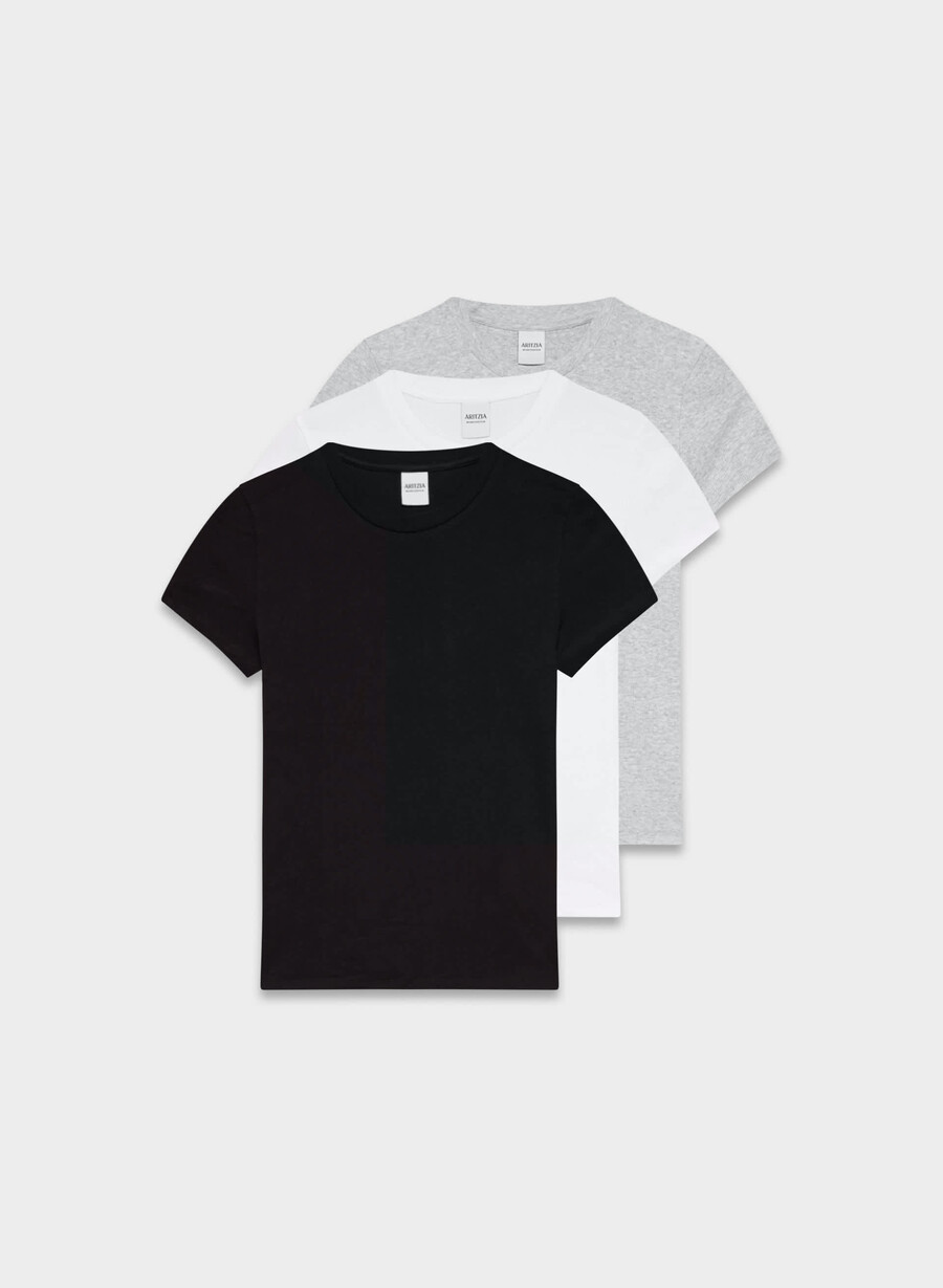 tricou homestretch rib tune set 3 buc. negrugri închis cromalb