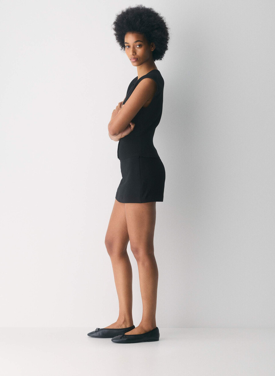cardigan fără mâneci golightly - wonder yarn negru