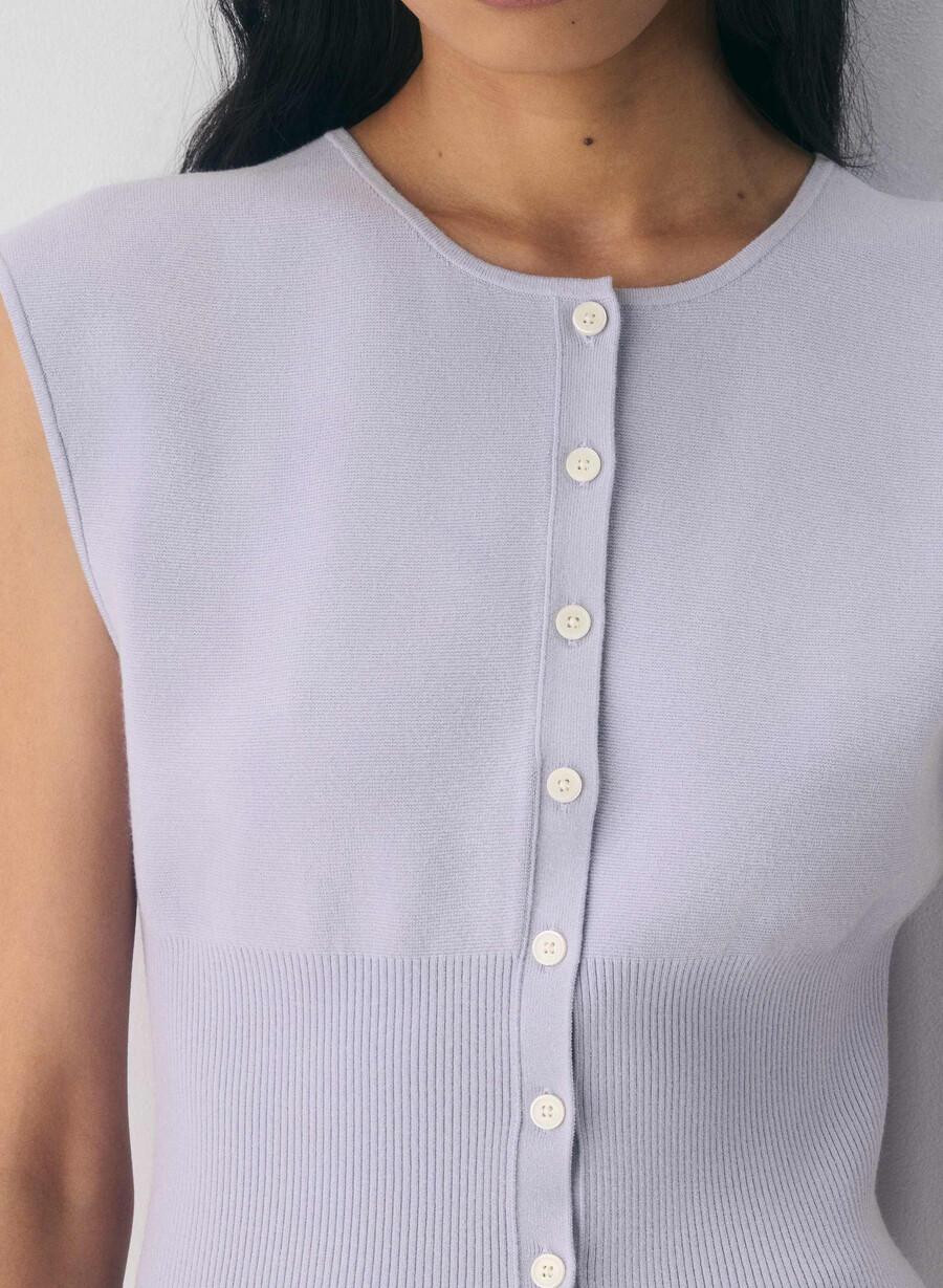 cardigan fără mâneci golightly - wonder yarn wildflore lilac