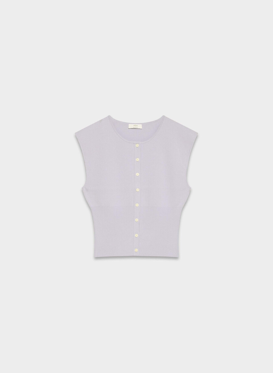cardigan fără mâneci golightly - wonder yarn wildflore lilac