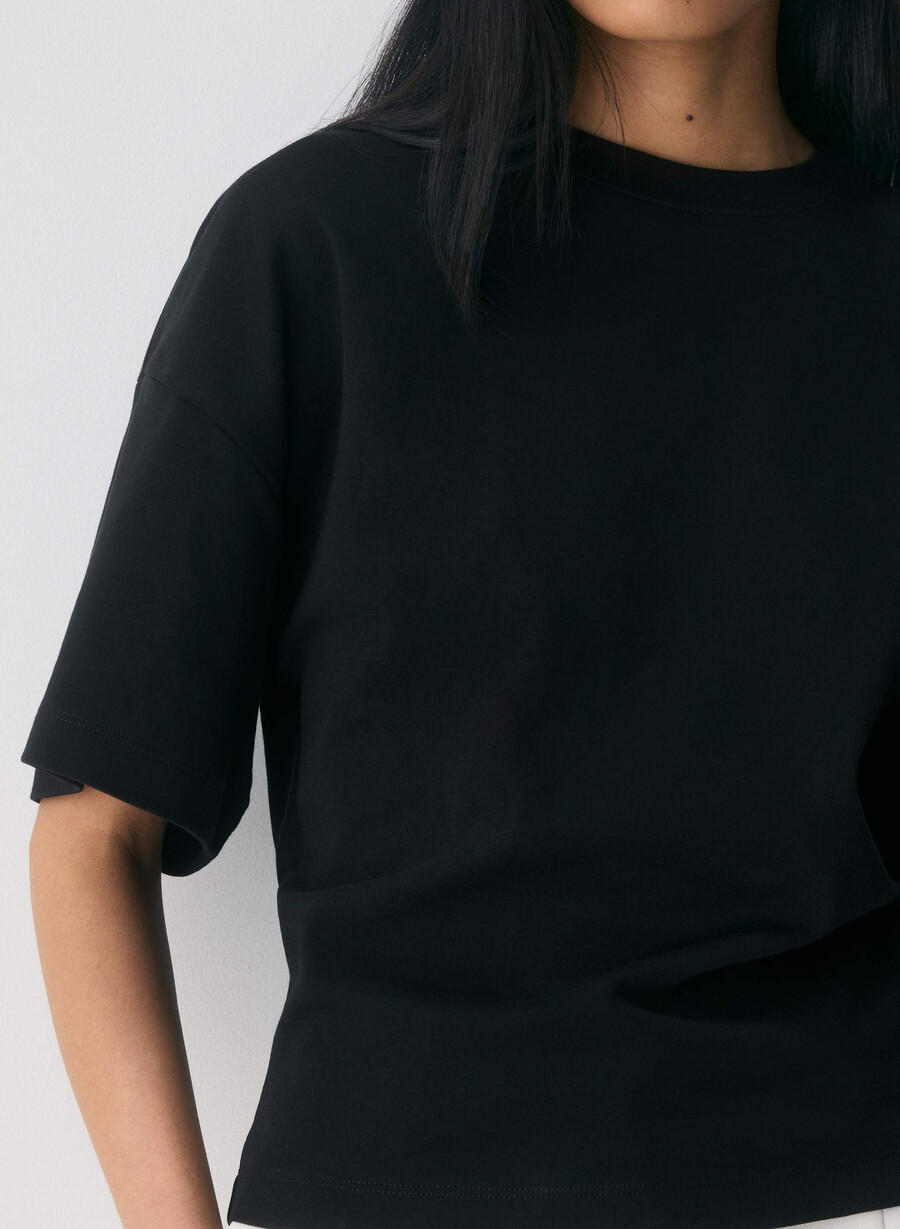 tricou interlock din bumbac barclay negru